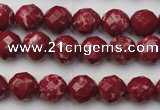 CDE2130 15.5 inches 6mm faceted round dyed sea sediment jasper beads