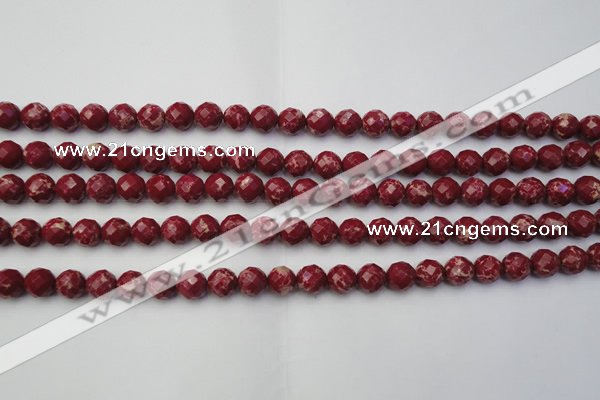 CDE2130 15.5 inches 6mm faceted round dyed sea sediment jasper beads
