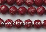 CDE2131 15.5 inches 8mm faceted round dyed sea sediment jasper beads