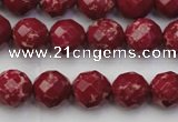 CDE2132 15.5 inches 10mm faceted round dyed sea sediment jasper beads