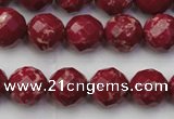 CDE2133 15.5 inches 12mm faceted round dyed sea sediment jasper beads