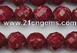 CDE2135 15.5 inches 16mm faceted round dyed sea sediment jasper beads