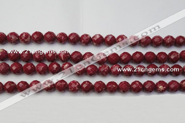 CDE2135 15.5 inches 16mm faceted round dyed sea sediment jasper beads