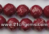 CDE2136 15.5 inches 18mm faceted round dyed sea sediment jasper beads