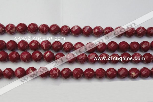 CDE2136 15.5 inches 18mm faceted round dyed sea sediment jasper beads