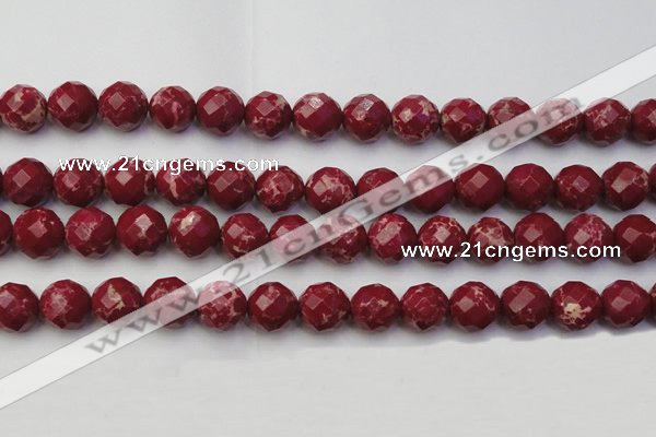 CDE2137 15.5 inches 20mm faceted round dyed sea sediment jasper beads