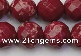 CDE2138 15.5 inches 22mm faceted round dyed sea sediment jasper beads