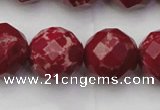 CDE2139 15.5 inches 24mm faceted round dyed sea sediment jasper beads