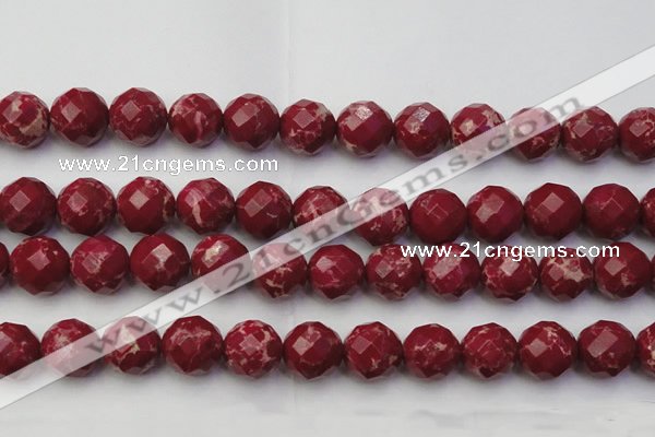 CDE2139 15.5 inches 24mm faceted round dyed sea sediment jasper beads