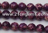 CDE2140 15.5 inches 6mm faceted round dyed sea sediment jasper beads