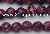 CDE2142 15.5 inches 10mm faceted round dyed sea sediment jasper beads