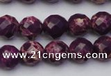 CDE2143 15.5 inches 12mm faceted round dyed sea sediment jasper beads