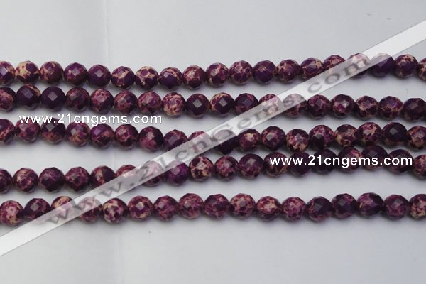 CDE2143 15.5 inches 12mm faceted round dyed sea sediment jasper beads