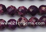 CDE2144 15.5 inches 14mm faceted round dyed sea sediment jasper beads