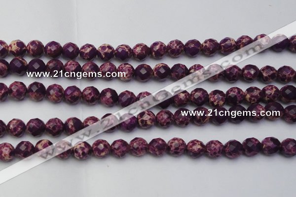 CDE2144 15.5 inches 14mm faceted round dyed sea sediment jasper beads