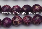 CDE2145 15.5 inches 16mm faceted round dyed sea sediment jasper beads