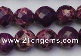 CDE2146 15.5 inches 18mm faceted round dyed sea sediment jasper beads