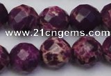 CDE2147 15.5 inches 20mm faceted round dyed sea sediment jasper beads