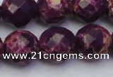 CDE2149 15.5 inches 24mm faceted round dyed sea sediment jasper beads