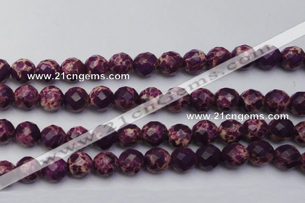 CDE2149 15.5 inches 24mm faceted round dyed sea sediment jasper beads