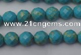 CDE2150 15.5 inches 6mm faceted round dyed sea sediment jasper beads