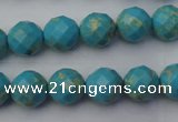 CDE2151 15.5 inches 8mm faceted round dyed sea sediment jasper beads