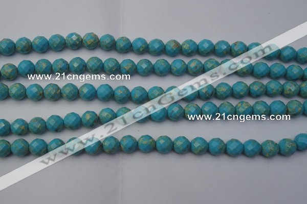 CDE2152 15.5 inches 10mm faceted round dyed sea sediment jasper beads