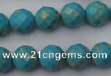 CDE2153 15.5 inches 12mm faceted round dyed sea sediment jasper beads