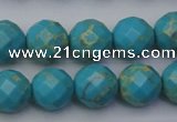 CDE2155 15.5 inches 16mm faceted round dyed sea sediment jasper beads