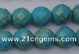 CDE2156 15.5 inches 18mm faceted round dyed sea sediment jasper beads