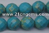 CDE2157 15.5 inches 20mm faceted round dyed sea sediment jasper beads