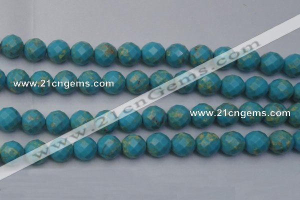 CDE2158 15.5 inches 22mm faceted round dyed sea sediment jasper beads