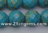 CDE2159 15.5 inches 24mm faceted round dyed sea sediment jasper beads