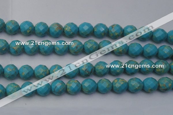 CDE2159 15.5 inches 24mm faceted round dyed sea sediment jasper beads