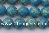 CDE2162 15.5 inches 10mm faceted round dyed sea sediment jasper beads