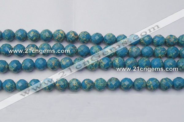 CDE2165 15.5 inches 16mm faceted round dyed sea sediment jasper beads