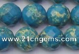 CDE2167 15.5 inches 20mm faceted round dyed sea sediment jasper beads