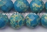 CDE2168 15.5 inches 22mm faceted round dyed sea sediment jasper beads