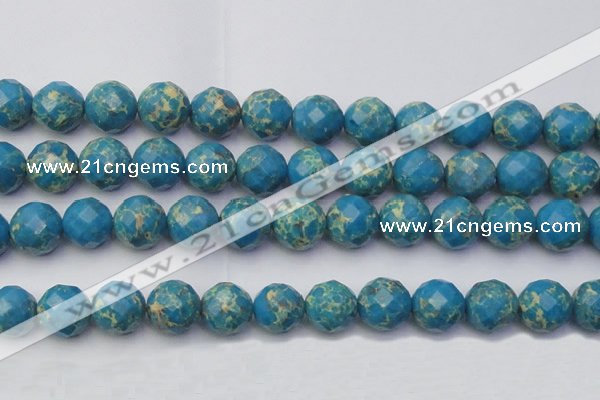 CDE2168 15.5 inches 22mm faceted round dyed sea sediment jasper beads