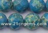 CDE2169 15.5 inches 24mm faceted round dyed sea sediment jasper beads