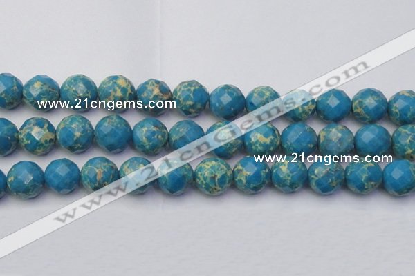 CDE2169 15.5 inches 24mm faceted round dyed sea sediment jasper beads