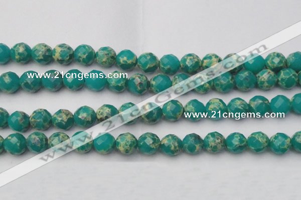 CDE2176 15.5 inches 18mm faceted round dyed sea sediment jasper beads