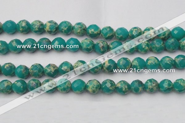 CDE2177 15.5 inches 20mm faceted round dyed sea sediment jasper beads