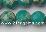 CDE2178 15.5 inches 22mm faceted round dyed sea sediment jasper beads