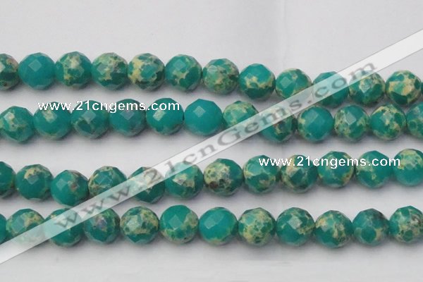 CDE2179 15.5 inches 24mm faceted round dyed sea sediment jasper beads