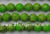 CDE2180 15.5 inches 6mm faceted round dyed sea sediment jasper beads