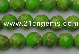 CDE2181 15.5 inches 8mm faceted round dyed sea sediment jasper beads
