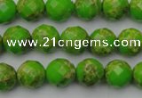 CDE2181 15.5 inches 8mm faceted round dyed sea sediment jasper beads