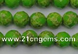 CDE2182 15.5 inches 10mm faceted round dyed sea sediment jasper beads