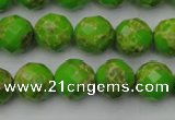 CDE2183 15.5 inches 12mm faceted round dyed sea sediment jasper beads